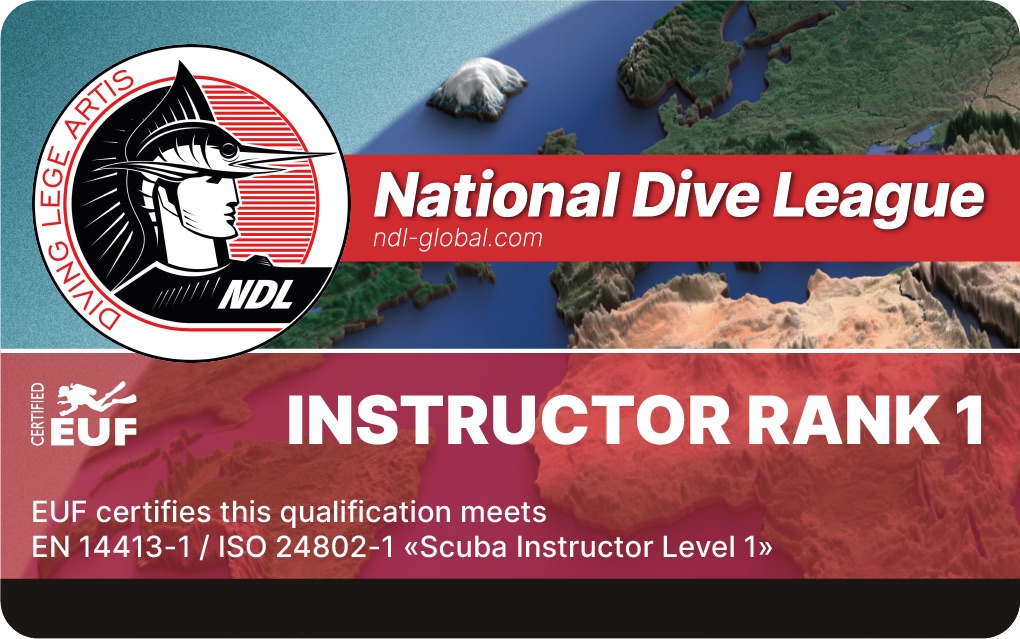 Профессиональный курс обучения дайвингу NDL Instructor Rank 1