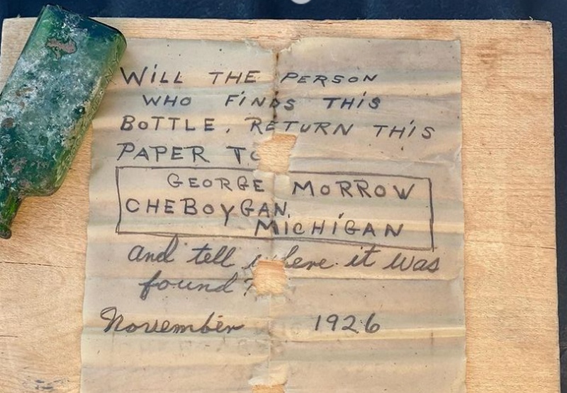 Послание из 1926 года нашлось в бутылке на дне